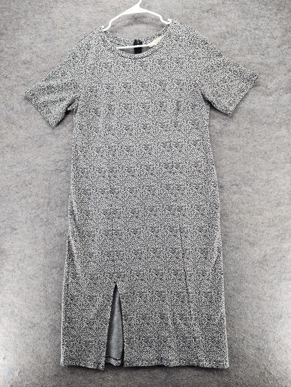 LOFT Ann Taylor Dress Womens 14 Short Sleeve Gray Midi